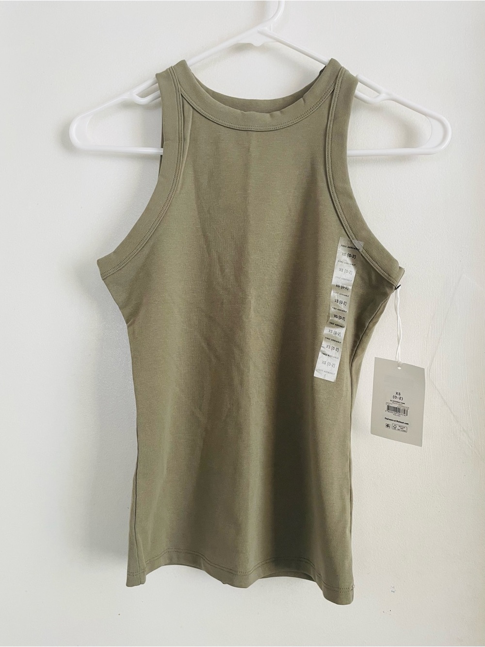 Olive Green Ribbed Tank Top — Stretch Fit Tank